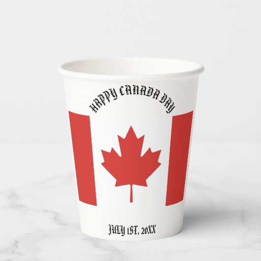 Gelukkige Canada Dag 1 Juli Partij Papieren Bekers (Achterkant)