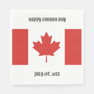 Gelukkige Canada Dag 1 Juli Partij Servet