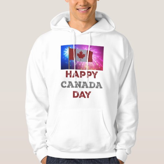 Gelukkige Canada-dag Vuurwerk Hoodie (Voorkant)