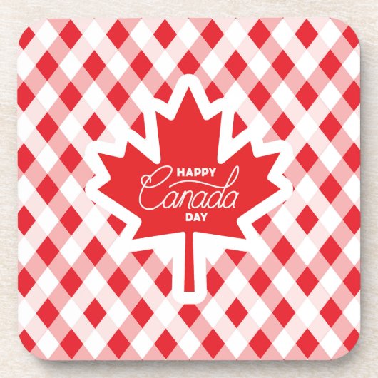 Gelukkige Canadadag.  Bier Onderzetter (Voorkant)