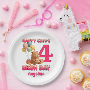 GELUKKIGE CAPPY VERJAARDAG Custom Capybara 4e verj Papieren Bordje