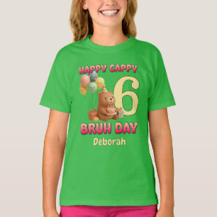 GELUKKIGE CAPPY VERJAARDAG Custom Capybara 6e verj T-shirt