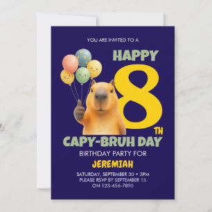 GELUKKIGE CAPY BRUH-VERJAARDAG Aangepaste Capybara Kaart