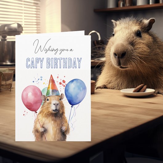 Gelukkige Capy-verjaardag Capybara Kaart