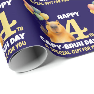 GELUKKIGE CAPY VERJAARDAG Custom 4de verjaardag Ca Cadeaupapier