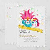 Gelukkige Carnaval Uitnodiging (Voorkant / Achterkant)