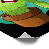 Gelukkige Cartoon Cactus Plant Poster (Hoek)