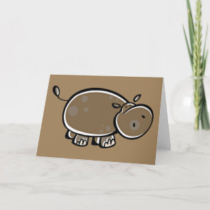 Gelukkige Cartoon Hippo Kaart