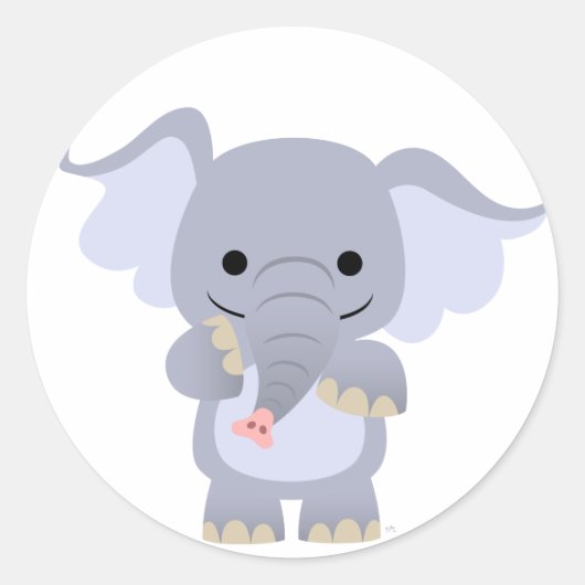 Gelukkige Cartoon olifant Sticker (Voorkant)