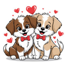 Gelukkige Cartoon Puppies iPhone / iPad hoes