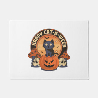 Gelukkige Cat-o-ween Pompoen Deurmat