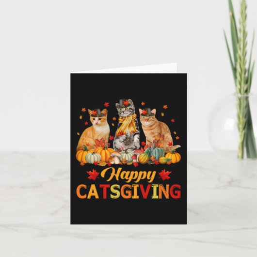 Gelukkige Catsgiving Kat Liefhebbers Herfst Herfst Kaart (Voorkant)