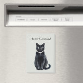 Gelukkige Caturday Zwarte Kat Magneet (Insitu (Vaatwasser))