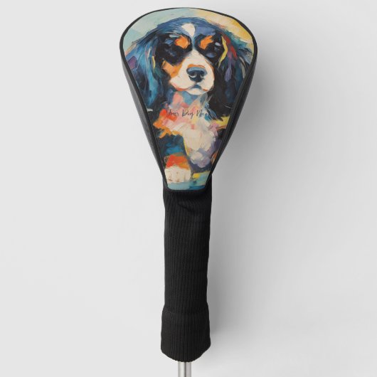 Gelukkige Cavalier Koning Charles Spaniel Hond 01  Golfheadcover (Voorkant)