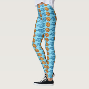 Gelukkige Challah Dagen Blauwe Chanoeka Hanukkah V Leggings