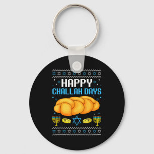 Gelukkige Challah Dagen Lelijke Kerst Hanukkah Sleutelhanger