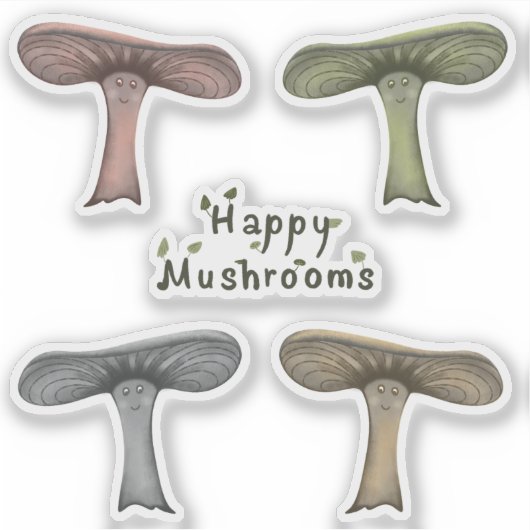 Gelukkige champignons stickers (Voorkant)