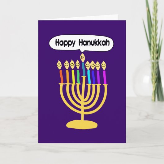Gelukkige Channukah Menora/Chanukia Feestdagen Kaart (Voorkant)