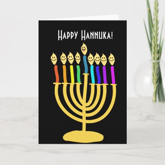 Gelukkige Channukah Menora/Chanukia Feestdagen Kaart (Voorkant)