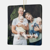 Gelukkige Chanoeka aangepaste fototekst moderne st Keramisch Ornament (Links)