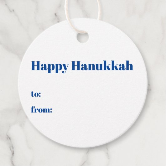 Gelukkige Chanoeka blauw goud strepen naar van mod Bedankjes Labels (Voorkant)