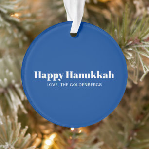 Gelukkige Chanoeka blauw wit minimalistische aange Ornament