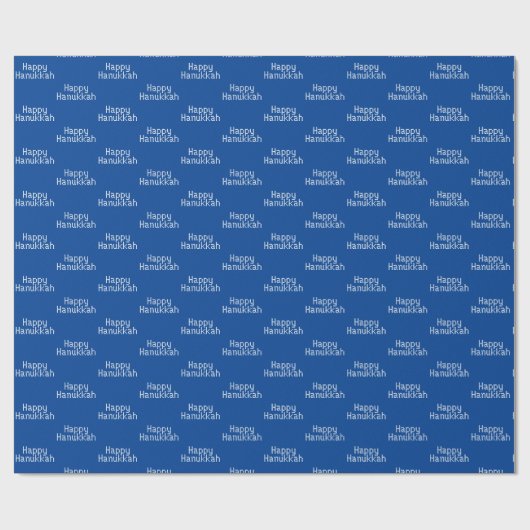 Gelukkige Chanoeka blauw wit minimalistische typog Cadeaupapier (Vlak)