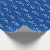 Gelukkige Chanoeka blauw wit minimalistische typog Cadeaupapier (Hoek)