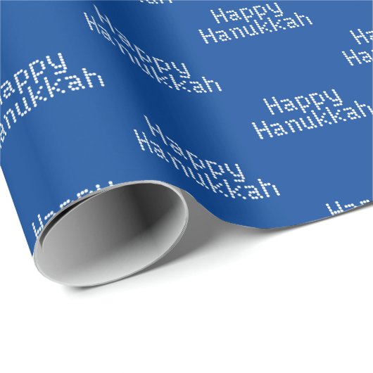Gelukkige Chanoeka blauw wit minimalistische typog Cadeaupapier (Rol Hoek)