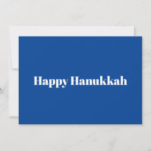 Gelukkige Chanoeka blauw wit typografie minimalist Feestdagenkaart