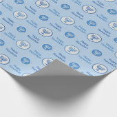 Gelukkige Chanoeka Blauwe en Witte Menorah Cadeaupapier (Hoek)