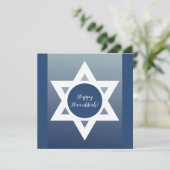Gelukkige Chanoeka Blauwe Groeten Kaart (Staand voorkant)