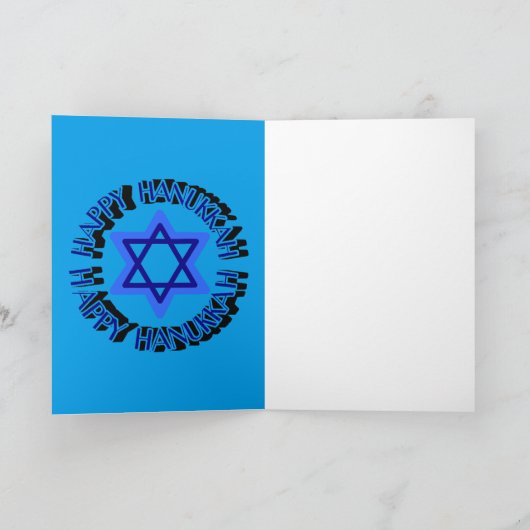 Gelukkige Chanoeka Blauwe Ster van David Groet Feestdagen Kaart (Binnen)