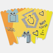 Gelukkige Chanoeka Dancing Dreidels Bedankdoosjes (Ongevouwen)