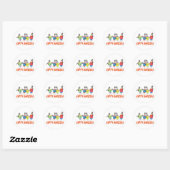 Gelukkige Chanoeka Dancing Dreidels Ronde Sticker (Vel)