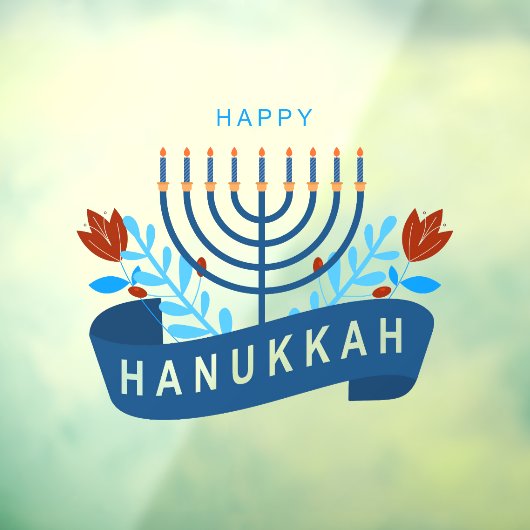Gelukkige Chanoeka Decoratie Menorah Raamsticker (Vel 3)
