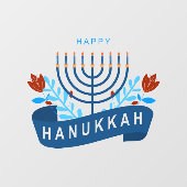 Gelukkige Chanoeka Decoratie Menorah Raamsticker (Vel)