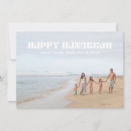 Gelukkige Chanoeka Familie Photo Star van David Pa Feestdagenkaart