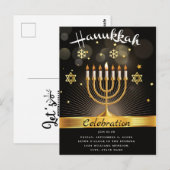 Gelukkige Chanoeka feest uitnodiging (Voorkant / Achterkant)