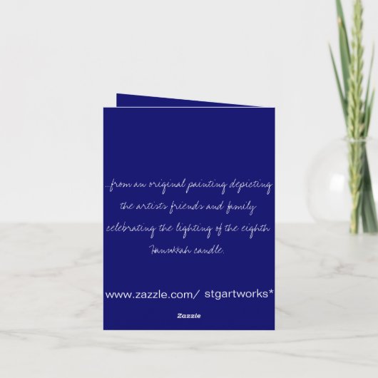 GELUKKIGE CHANOEKA FEESTDAGEN KAART (Achterkant)