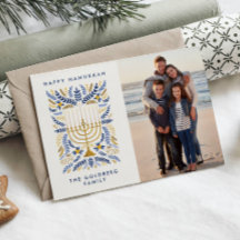 Gelukkige Chanoeka feestelijke Waterverf Menorah F