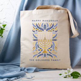 Gelukkige Chanoeka feestelijke Waterverf Menorah F Tote Bag