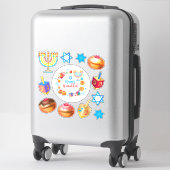 Gelukkige Chanoeka Festival feestdag symbolen Sticker (Koffer)