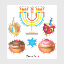 Gelukkige Chanoeka Festival feestdag symbolen Sticker