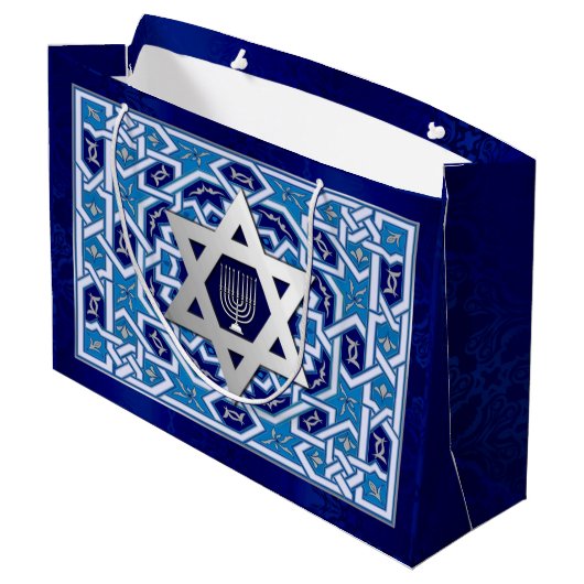 Gelukkige Chanoeka / Gelukkige Chanoeka Large Cadeautasje (Achterkant Gekanteld)