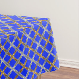 Gelukkige Chanoeka Goud, Zilver, en Blauwe Gevange Tafelkleed