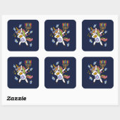 Gelukkige Chanoeka, grappige dabbing eenhoorn Vierkante Sticker (Vel)