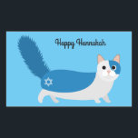 Gelukkige Chanoeka Kitty Kat Rechthoekige Sticker<br><div class="desc">Vier Chanoeka met onze schattige en feestelijke poesjes!</div>
