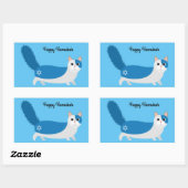 Gelukkige Chanoeka Kitty Kat Rechthoekige Sticker (Vel)