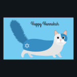 Gelukkige Chanoeka Kitty Kat Rechthoekige Sticker<br><div class="desc">Vier Chanoeka met onze schattige en feestelijke poesjes!</div>